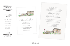 annapolis waterfront hotel watercolor illustration