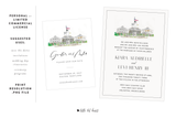 army navy country club watercolor illustration