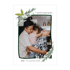modern greenery holiday card