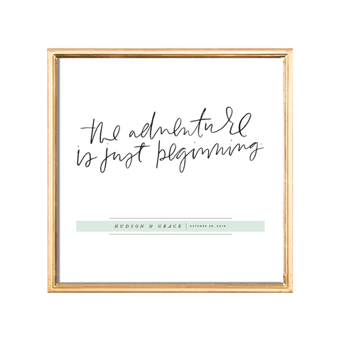 adventure beginning custom wedding date art print