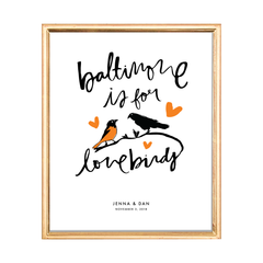 baltimore is for lovebirds art print