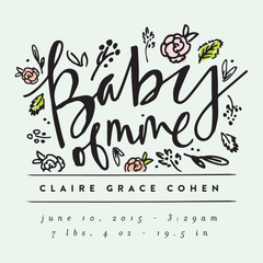 botanical baby of mine custom kids art print