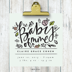 botanical baby of mine custom kids art print