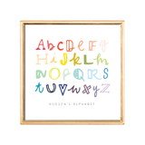 handlettered alphabet custom kids art print