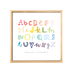 handlettered alphabet custom kids art print