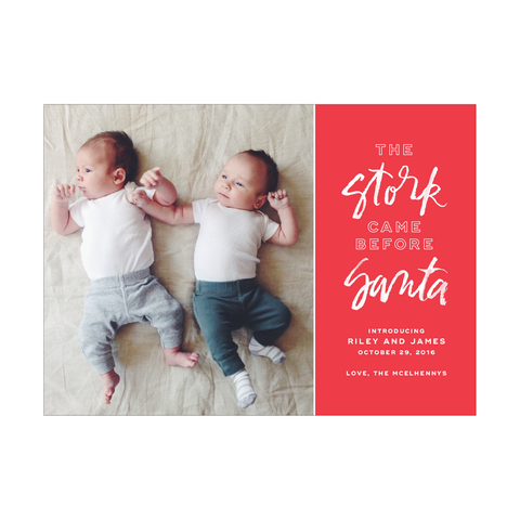 Stork Before Santa Holiday Photo Card