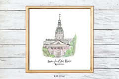 maryland state house art print