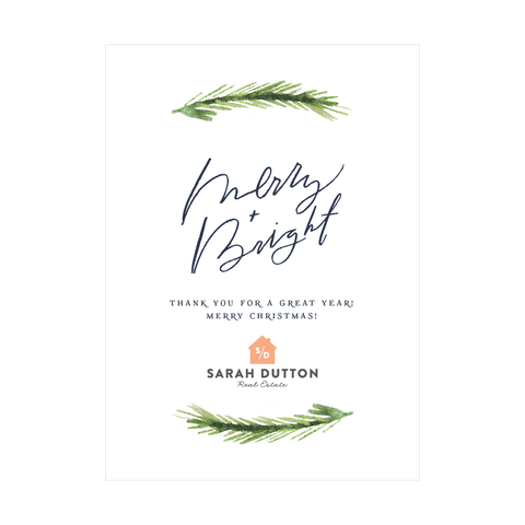 Merry & Bright Non-Photo Holiday Card